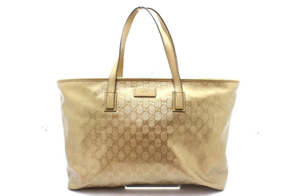 Gucci tote bag GG Imprime canvas gold